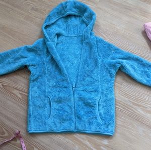 fuzzy blue hoodie
